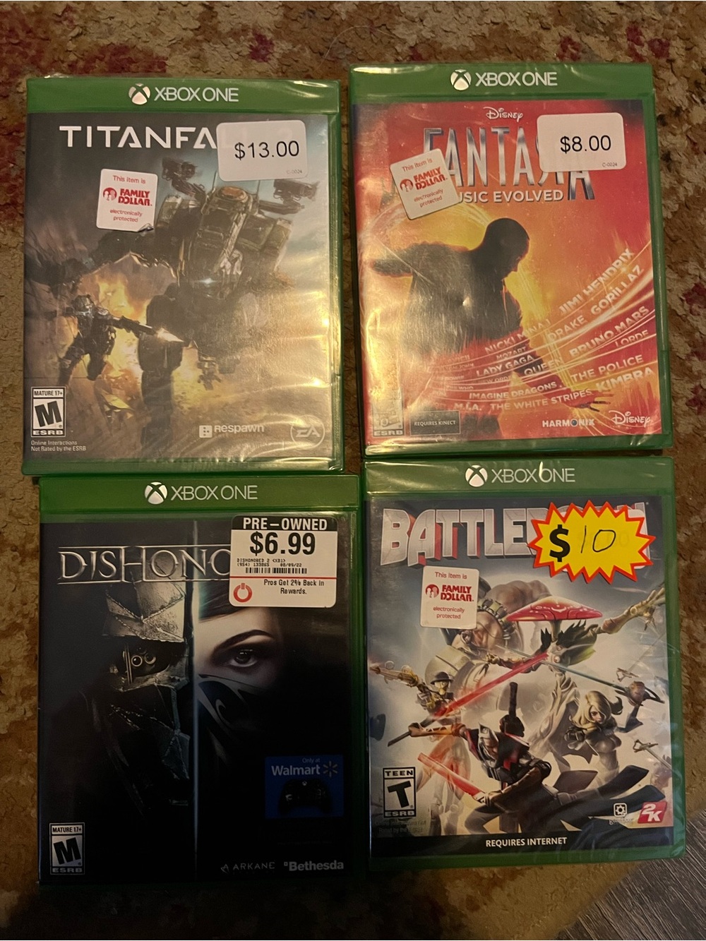 Titanfall, Fantasia, Dishonored 2 & Battleborn Xbox One Lot of 4 CIB Microsoft